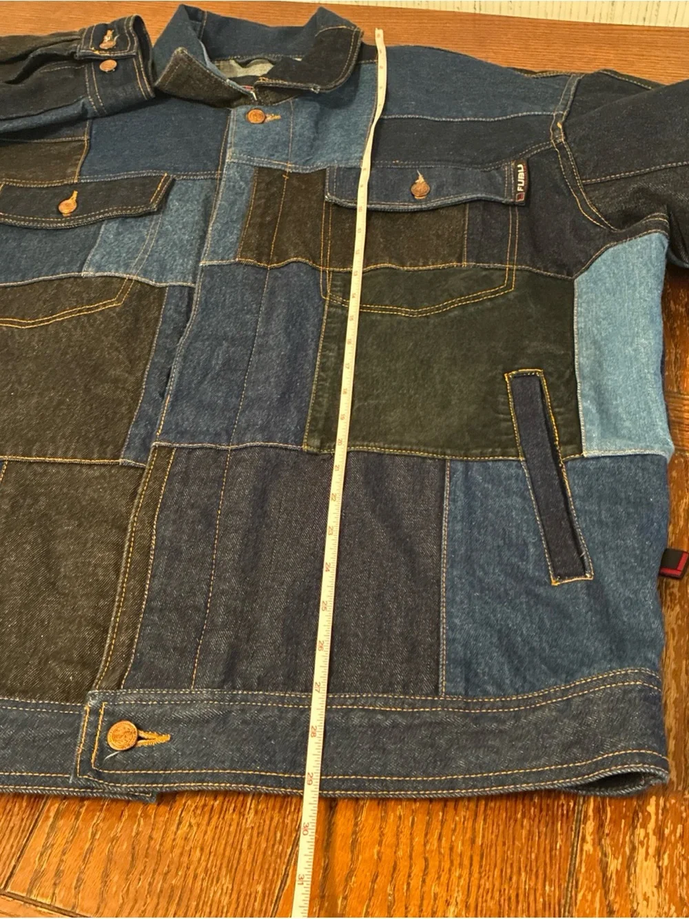 Vintage FUBU Patchwork Denim Jacket Men’s XL Trucker Coat Suede 1990’s
